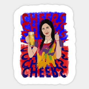 Beer Lover Pop Art Girl Sticker